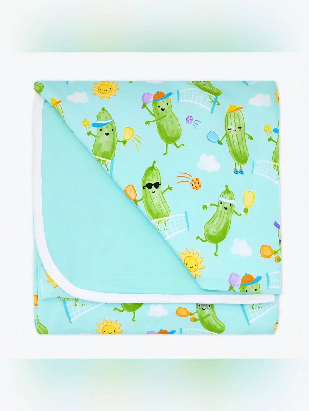 NIB Little Sleepies Limited Edition Pickle Power Large Cloud Blanket- Bamboo HTF